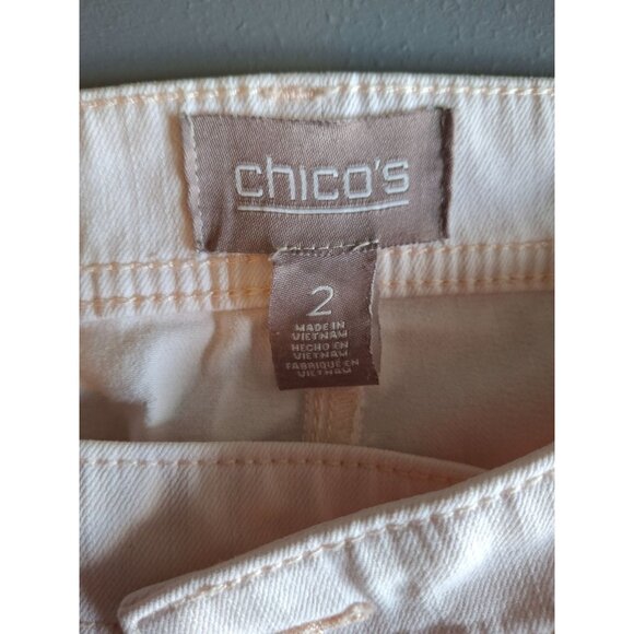 Chico's Pink Straight Leg Jeans  2 Stretch Cotton Classic Fit Minimalist Y2K - Picture 3 of 9